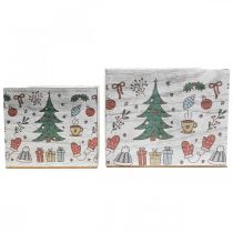 gjenstander Plantekasse juledekorasjon hvit, farget 20 × 20/15 × 15 cm, sett med 2