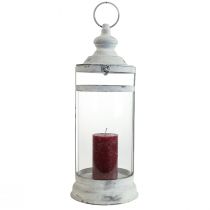 gjenstander Deco Lantern Shabby Chic Lantern Hvit Metall Ø15cm H46cm