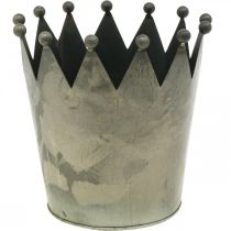 gjenstander Deco krone antikk utseende grå metalldekor Ø17,5cm H17,5cm