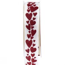 gjenstander Gavebånd dekorative bånd røde hjerter 25mm 18m