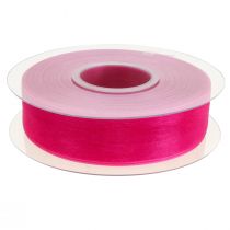 gjenstander Organza bånd gavebånd rosa bånd selvkant 25mm 50m