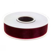gjenstander Organzabånd stoffbånd Organza Bordeaux 25mm 50m