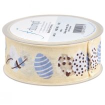 gjenstander Gavebånd påske pyntebånd påskeegg krem 40mm 20m