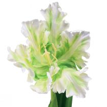 gjenstander Kunstig blomster papegøye tulipan kunsttulipan grønn hvit 69cm