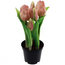 gjenstander Kunstige tulipaner i potte Tulipaner Fersken kunstige blomster 22cm