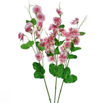 gjenstander Kunstige blomster rosa hvit vikke Vicia hageblomster 61cm 3stk