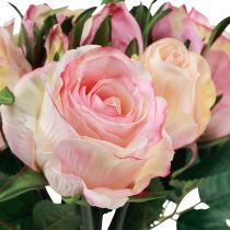 gjenstander Kunstige Roser Rosa Krem Kunstige Roser Dekorasjon 29cm 12stk