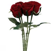 Kunstige Roser Rød Kunstige Roser Silke Blomster Rød 50cm 4stk