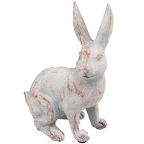 gjenstander Kanin sittende dekorativ kanin kunststein hvit brun 15,5x8,5x22cm