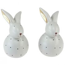 gjenstander Påskehare dekorative figurer kaniner med prikkmønster 17cm 2stk