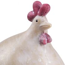 gjenstander Dekorativ kylling påskepynt hønefigur beige rød 11×8×15,5cm