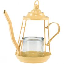 Telysholder glass lanterne tekanne oransje Ø13cm 22cm