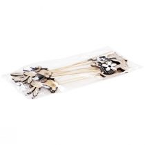 gjenstander Blomsterplugg påskehare sort hvit natur H9cm 12 stk