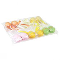 gjenstander Påskeegg dekorative blomsterplugger dekorative plugger farget 6cm 12 stk