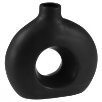 gjenstander Vase Modern Keramikk Svart Moderne Oval 21×7×20cm
