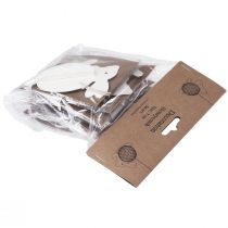 gjenstander Honeycomb påskeharer til oppheng av hvit oransje H8cm 5stk