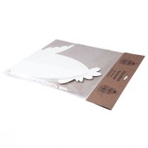 gjenstander Dekorativ kylling honeycomb papir dekorasjonsfigur hvit 28,5x15,5x30cm