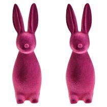 gjenstander Påskeharer lilla dekorative kaniner – 2. valg – flokket 8×10×29cm 2 stk.