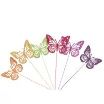 Vårdekorasjon blomsterplugger tre dekorative sommerfugler 28cm 18stk