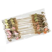 gjenstander Blomsterplugg påskeplugghare i tre med glass 8,5cm 12 stk