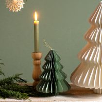 gjenstander Papir juletre mint sølv glitterdekorasjon H20cm sett med 5