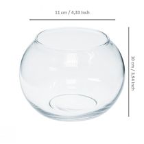 gjenstander Kulevase glass blomstervase rund glassdekor H10cm Ø11cm