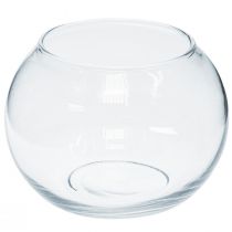 gjenstander Kulevase glass blomstervase rund glassdekor H11cm Ø15cm