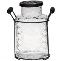 gjenstander Glassvase med lokk plug-in hjelpemiddelflaske 16,5×8,5×18,5cm
