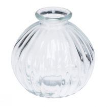 gjenstander Liten glass vase ball vase vase klare riller Ø8,5cm H8cm