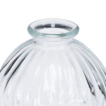 gjenstander Liten glass vase ball vase vase klare riller Ø8,5cm H8cm