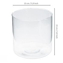 gjenstander Glassvase glass sylinder blomstervase glassdekor H15cm Ø15cm