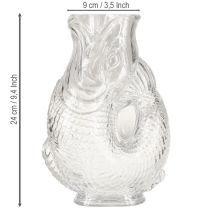 gjenstander Glassvase i dekorativ fiskeform for harmonisk romdesign, 24,5 cm
