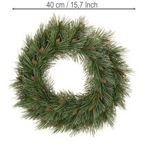 gjenstander Kunstig krans av furukvistar med små kongler, 40 cm