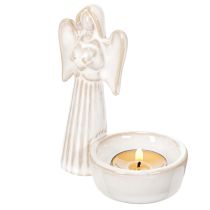 gjenstander Engleskåldekorasjon med liten figur og rund telysholder 10 cm 3 stk