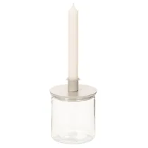 gjenstander Telysholder i glass, rund, klart glass, allsidig, 12 cm, 2 stk.