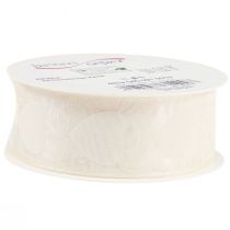 gjenstander Organza båndkrem dekorative båndhjerter 40mm 15m