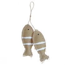 gjenstander Hengende dekorasjon deco fisk til å henge maritim dekorasjon stripet 14,5×6cm