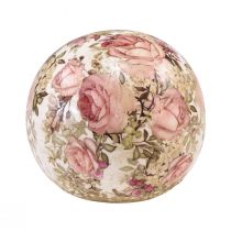 gjenstander Keramikkkule med roser keramisk dekorativt fajanse Ø9,5cm