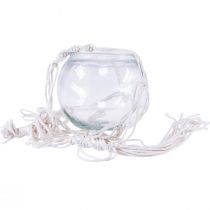 gjenstander Makrame hengende kurv glass dekorativ vase rund Ø13,5cm