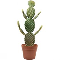 gjenstander Dekorativ kaktus kunstig potteplante piggete pære 64cm