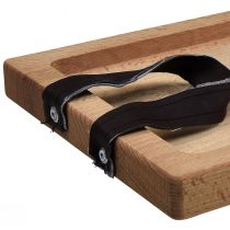 gjenstander Dekorativt brett, avlangt trebrett med bøkhåndtak 50×19,5cm