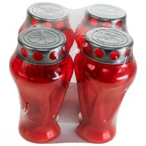 gjenstander Gravlys røde dråper sørgelys Ø9cm H17cm 4 stk