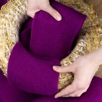 gjenstander Filtbånd i ull, fuchsia, 15 cm x 5 m, til dekorasjon og håndarbeid