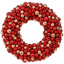 gjenstander Adventskrans rødt gull ballkrans Jul Ø33cm