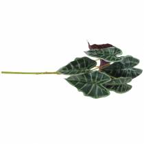 gjenstander Alocasia pil bladgrønn, fiolett kunstplante H48cm