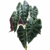gjenstander Alocasia pil bladgrønn, fiolett kunstplante H48cm