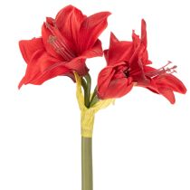 gjenstander Kunstig rød amaryllisblomst med stilk, blomsterdekorasjon til jul, 50 cm