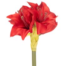gjenstander Kunstig rød amaryllisblomst med stilk, blomsterdekorasjon til jul, 50 cm