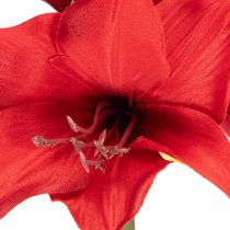 gjenstander Kunstig rød amaryllisblomst med stilk, blomsterdekorasjon til jul, 50 cm