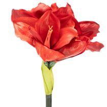 gjenstander Kunstig amaryllisblomst, rød, lang stilk, til vase og arrangement, 77 cm